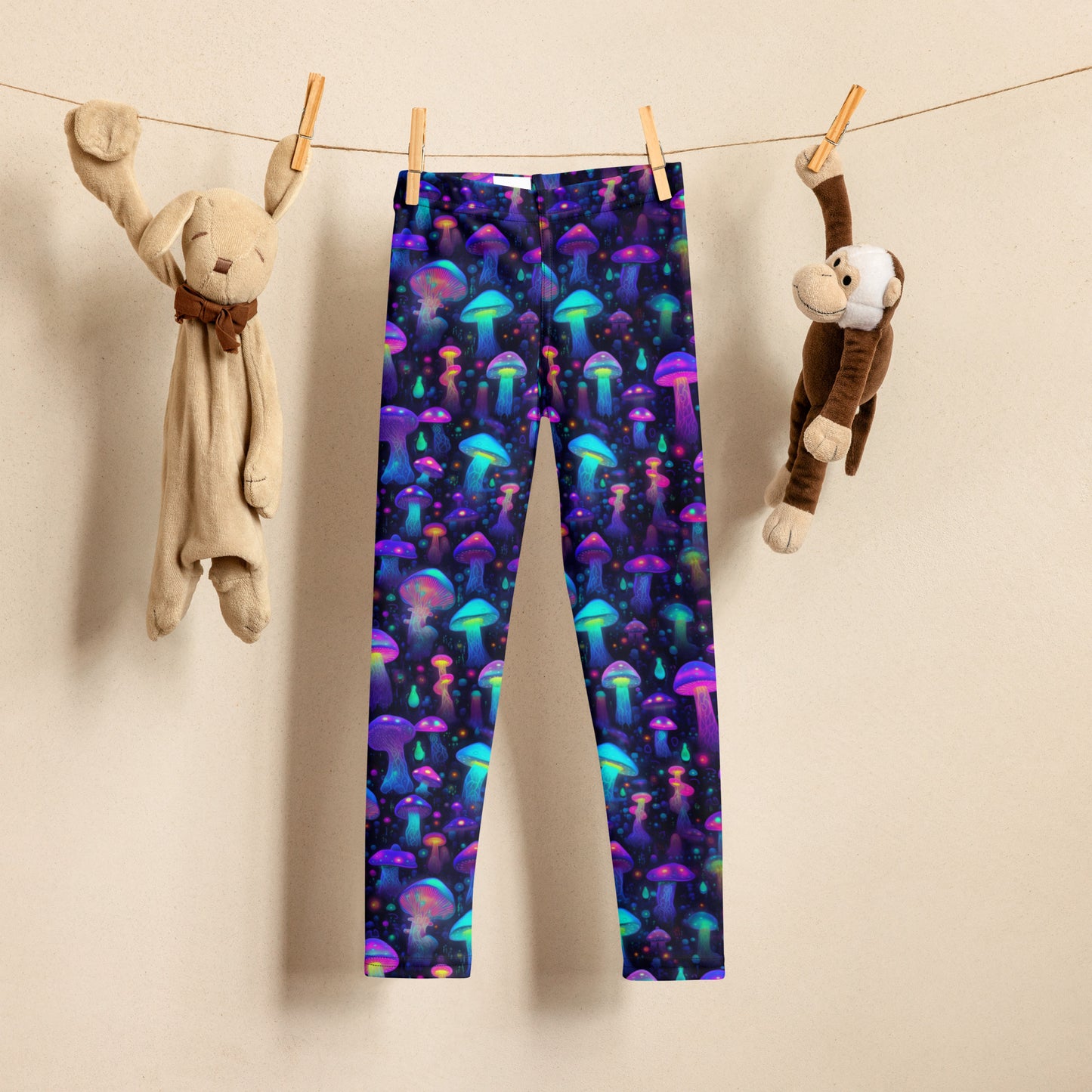 "Glowing Mushrooms" Kid's Spats Leggings Yoga Pants