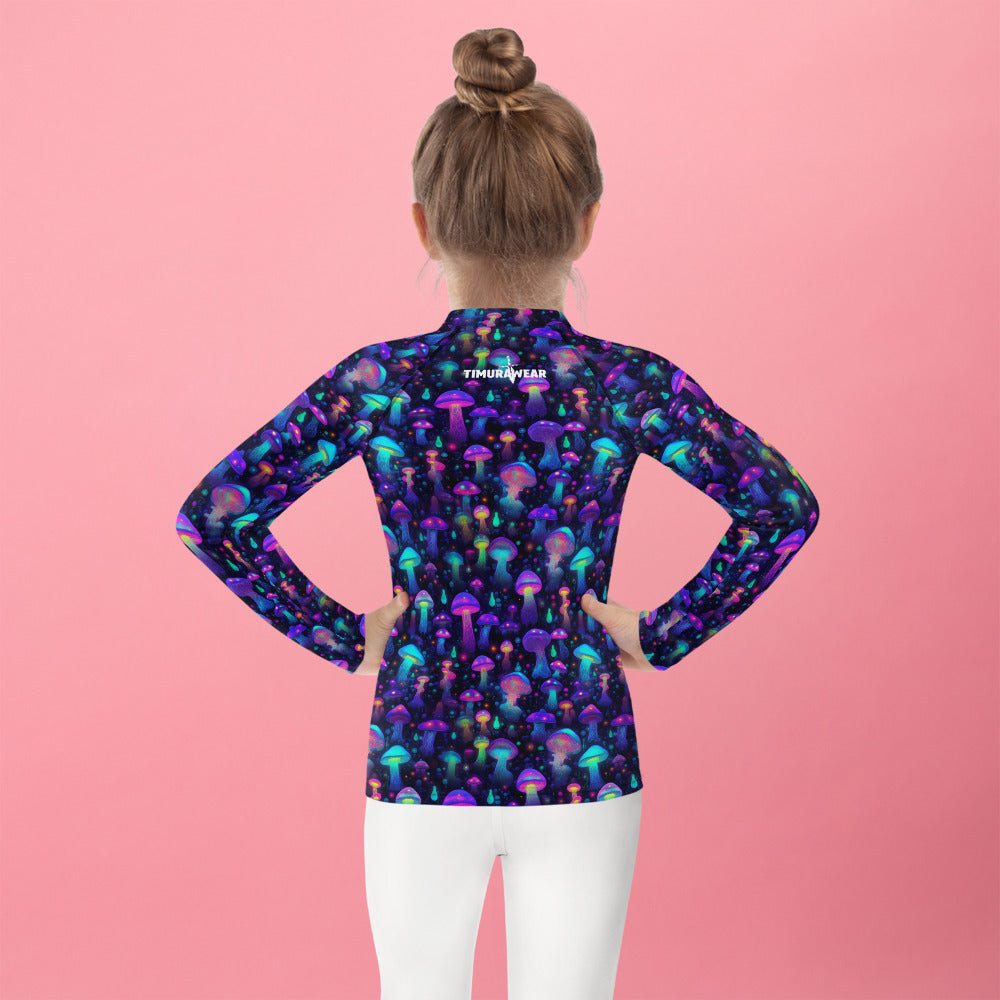 "Glowing Mushrooms" Kids Rash Guard