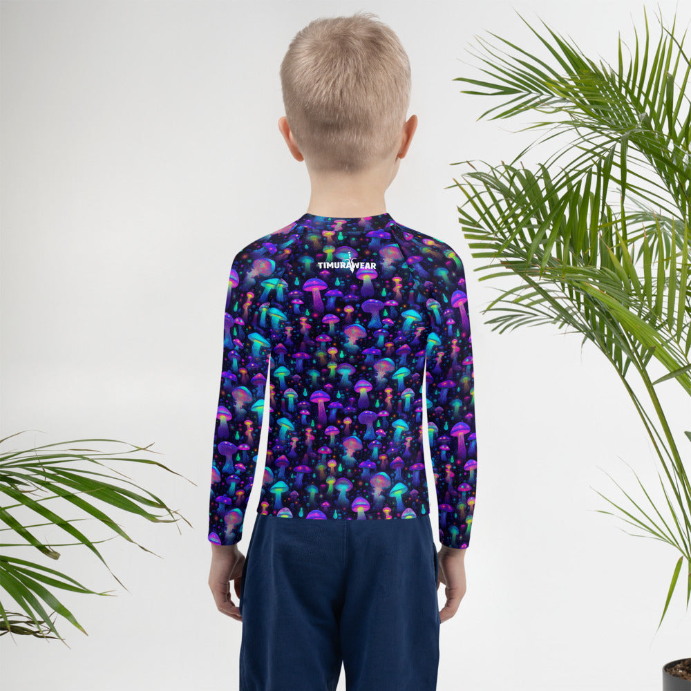 "Glowing Mushrooms" Kids Rash Guard