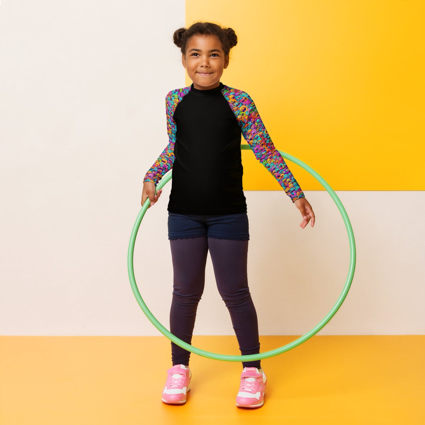 "Monsters" Sleeves Kids Rash Guard