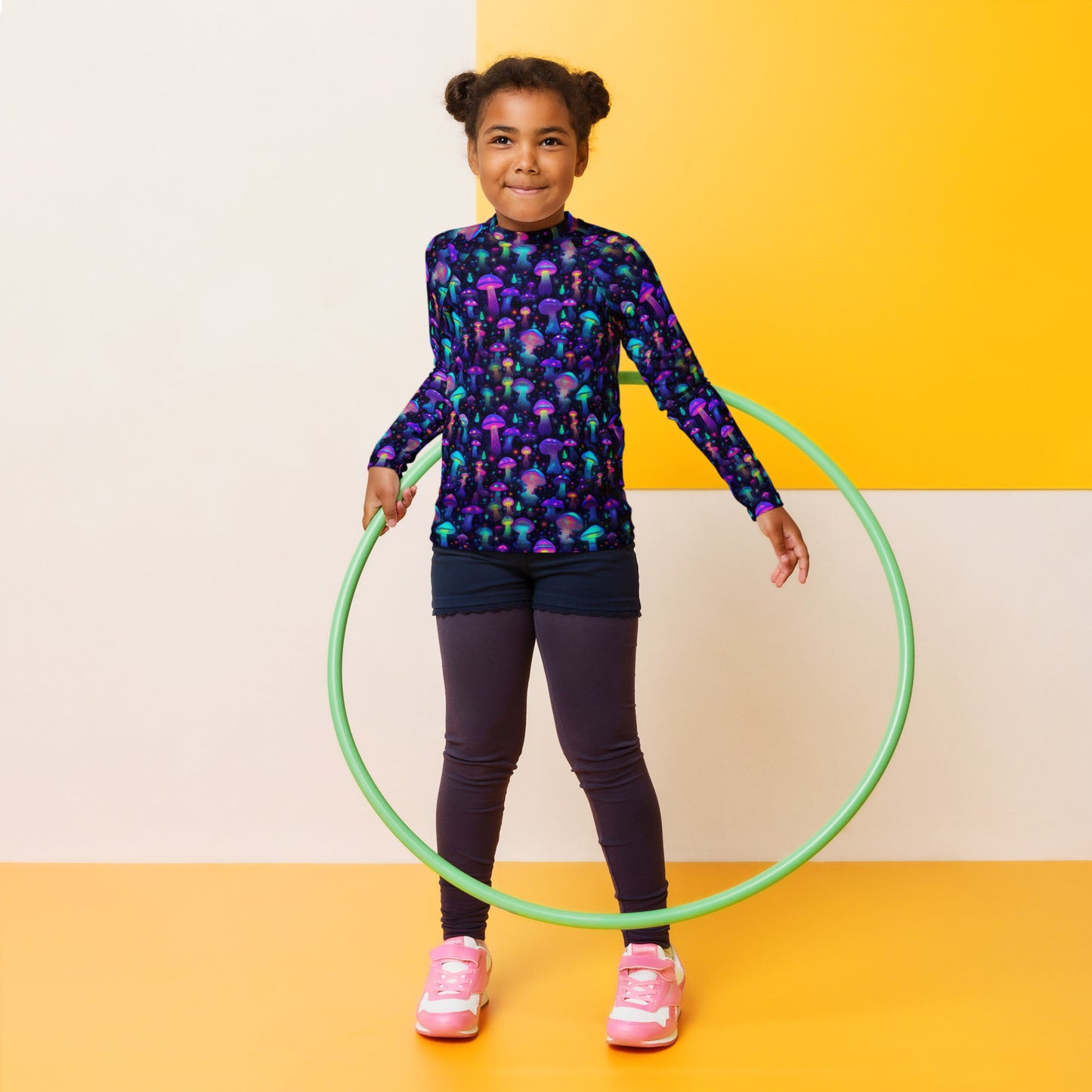 "Glowing Mushrooms" Kids Rash Guard
