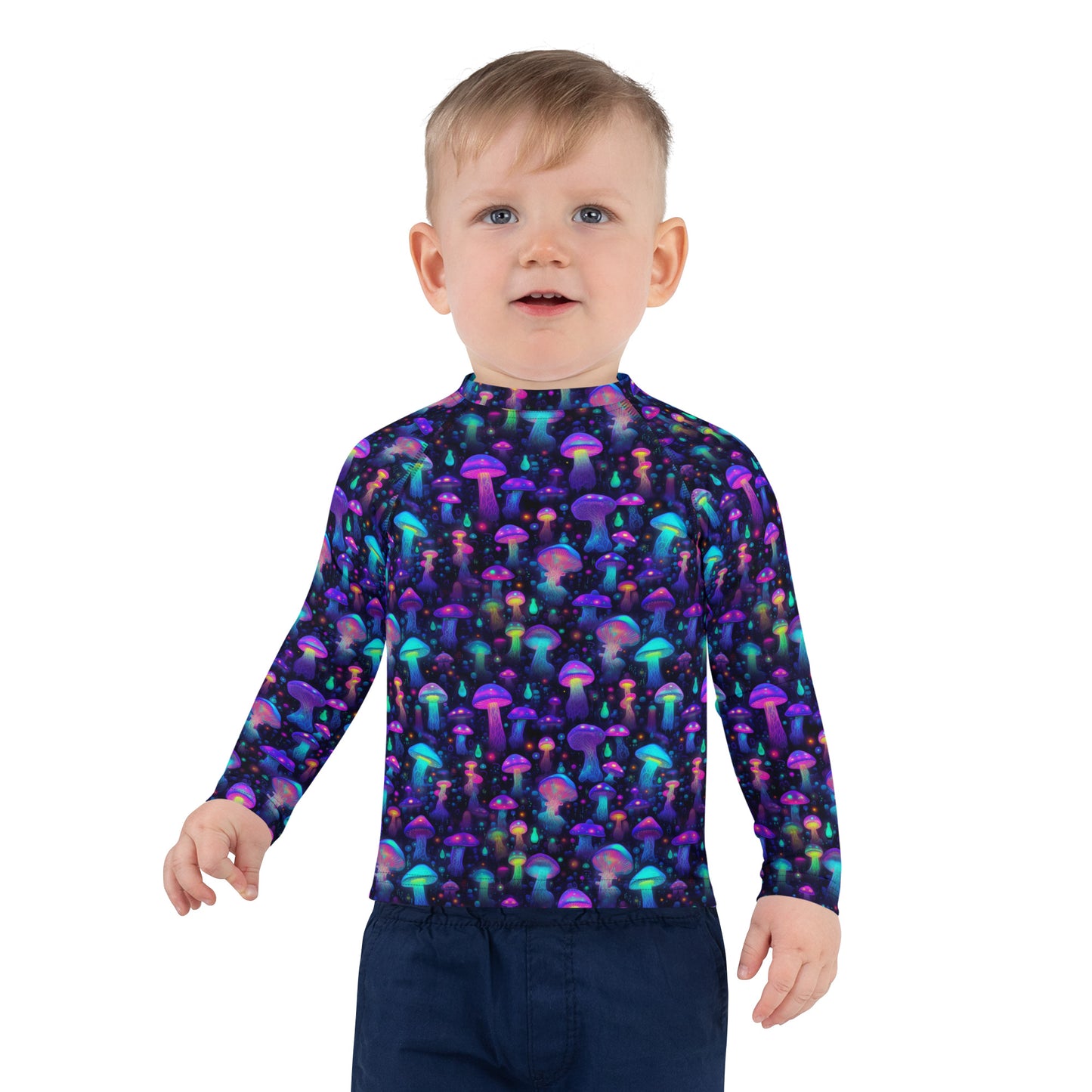 "Glowing Mushrooms" Kids Rash Guard