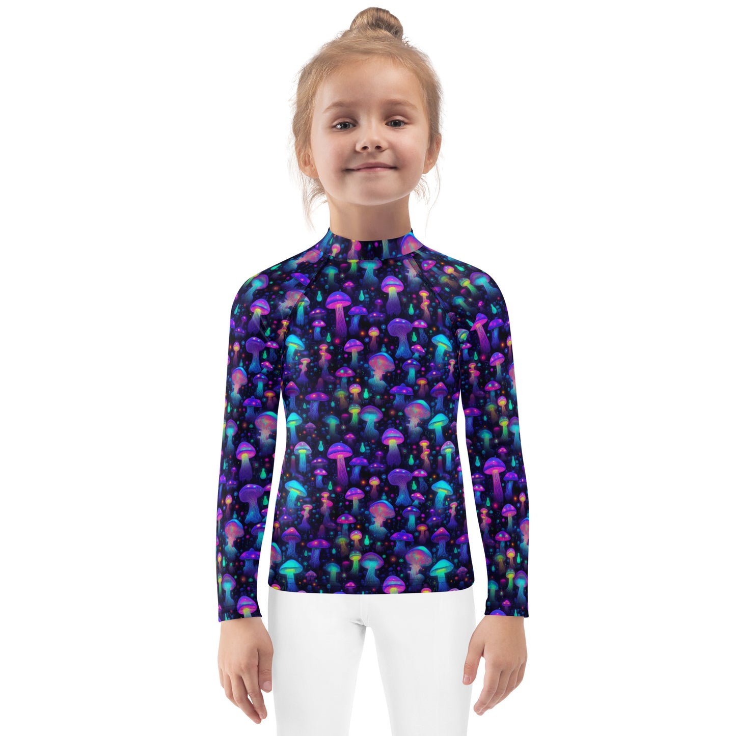 "Glowing Mushrooms" Kids Rash Guard