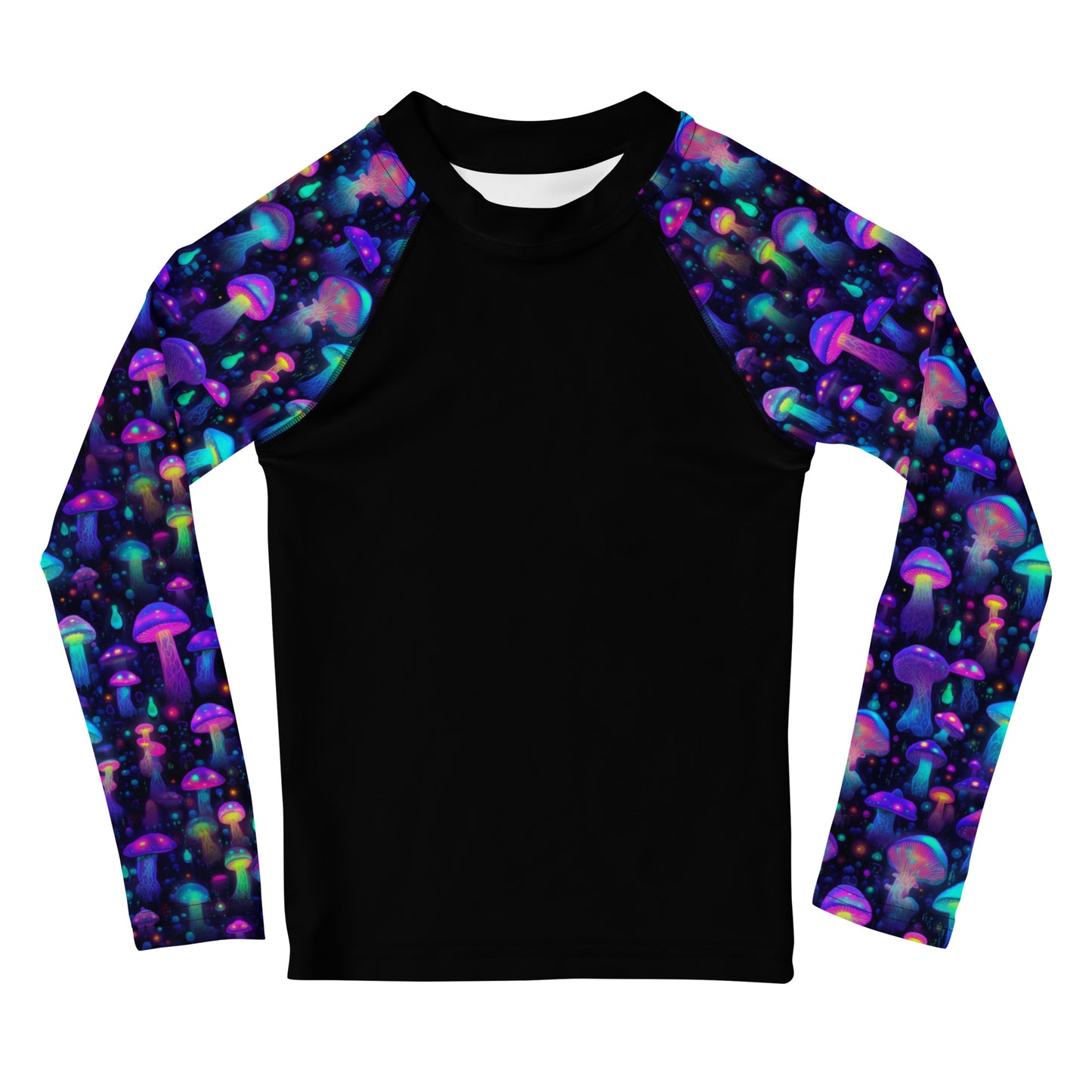 "Glowing Mushrooms" Sleeves Kids Rash Guard
