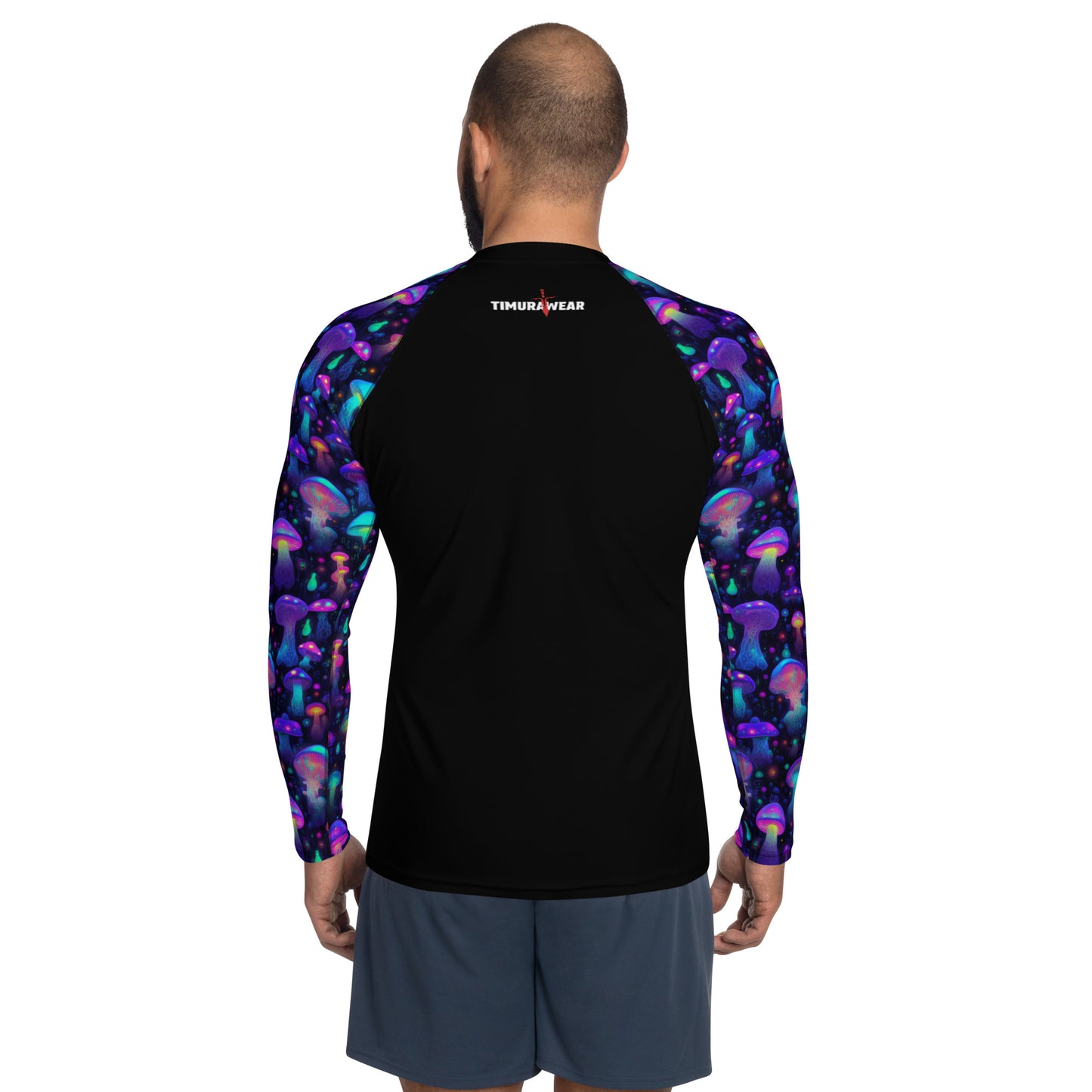 "Glowing Mushrooms" Sleeves Men's Rash Guard