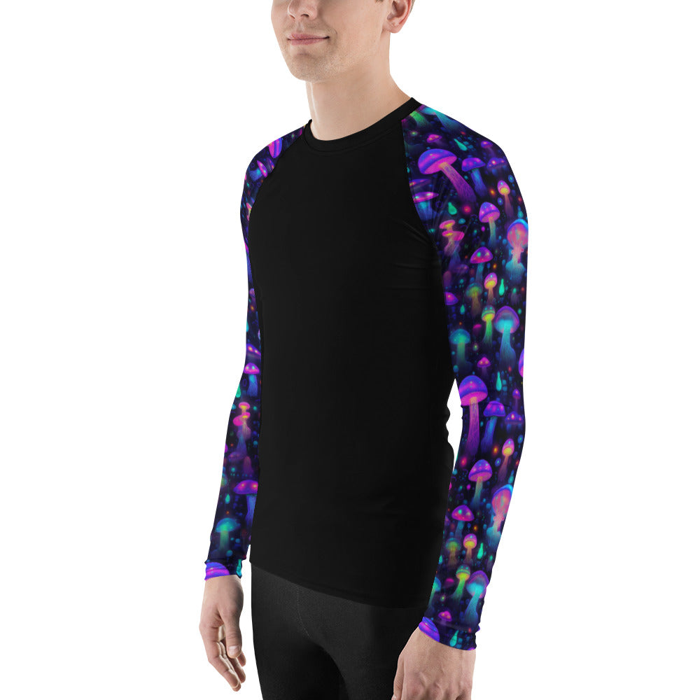 "Glowing Mushrooms" Sleeves Men's Rash Guard