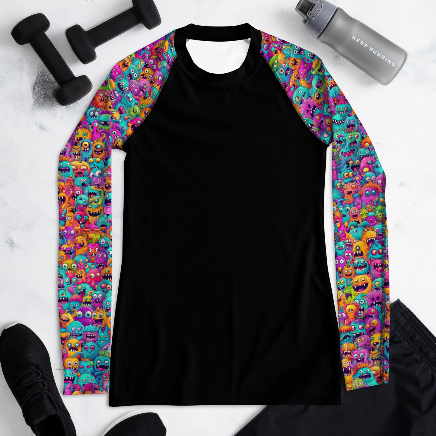 "Monsters" Sleeves Women's Rash Guard