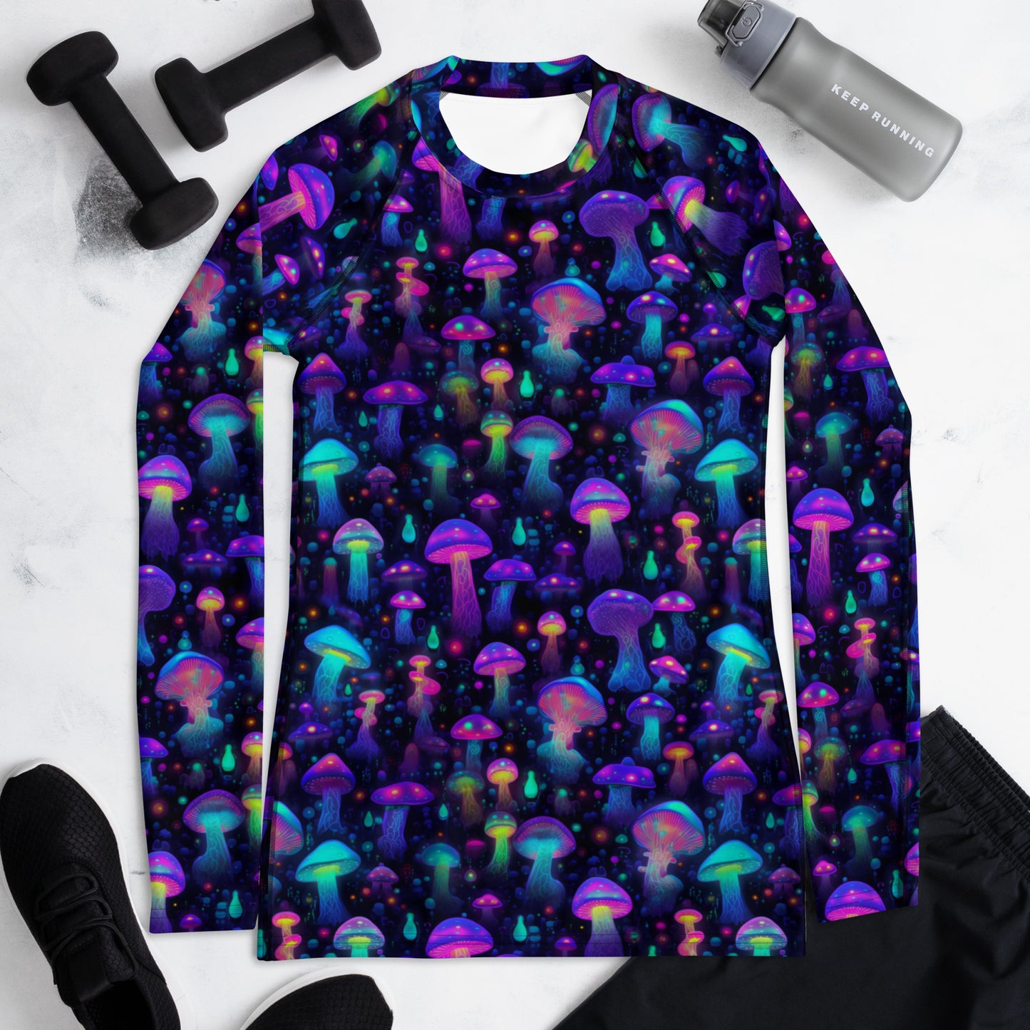 "Glowing Mushrooms" Women's Rash Guard