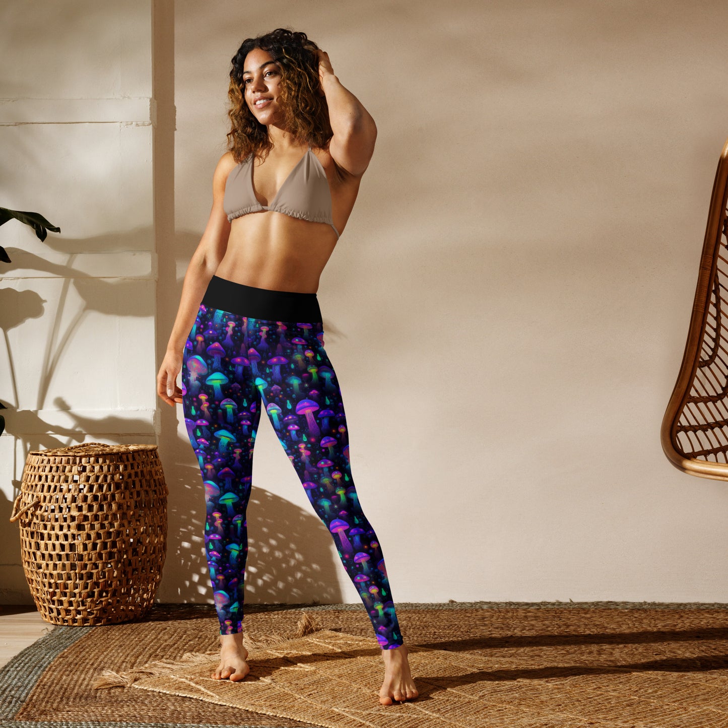 "Glowing Mushrooms" Women's Spats Leggings Yoga Pants