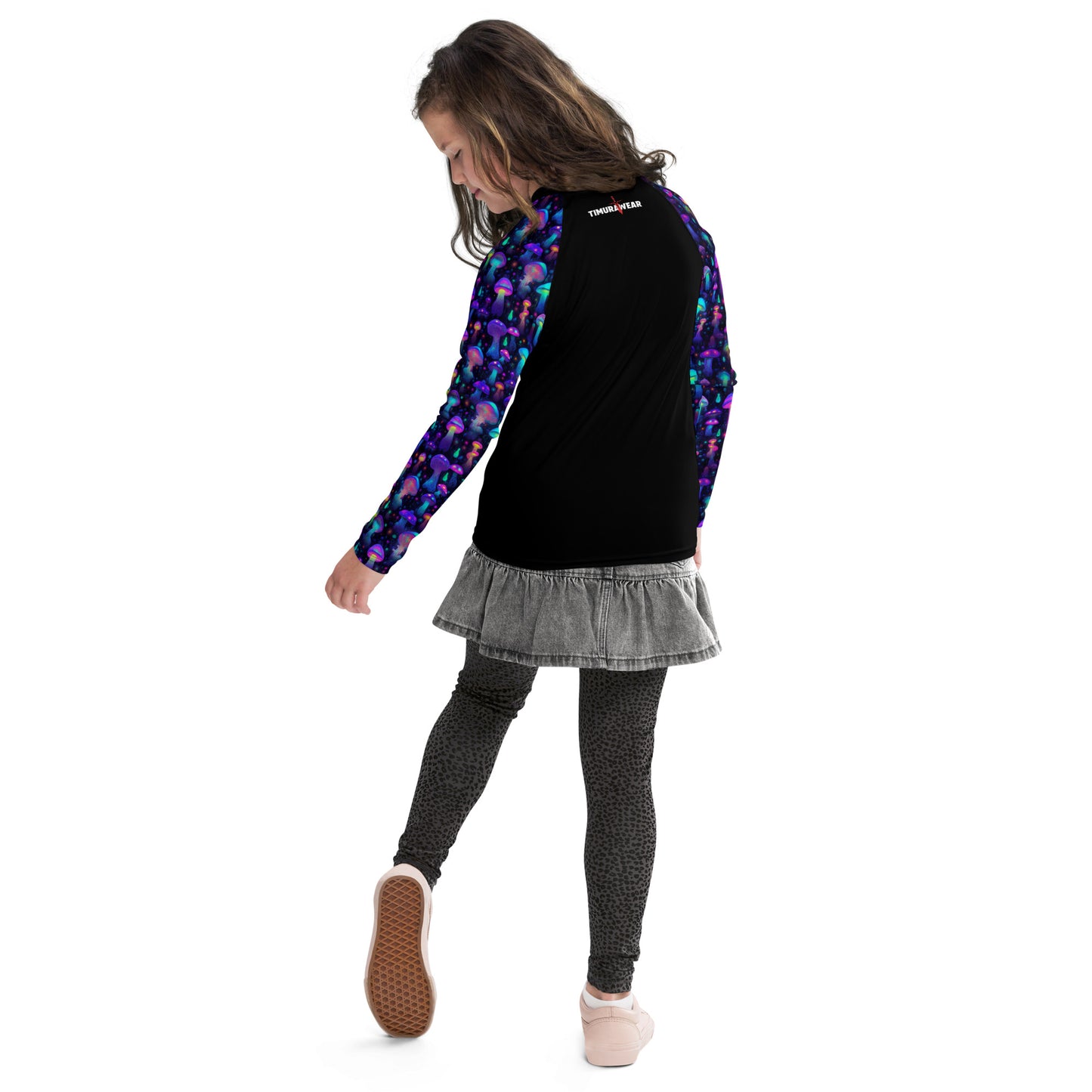 "Glowing Mushrooms" Sleeves Youth Rash Guard