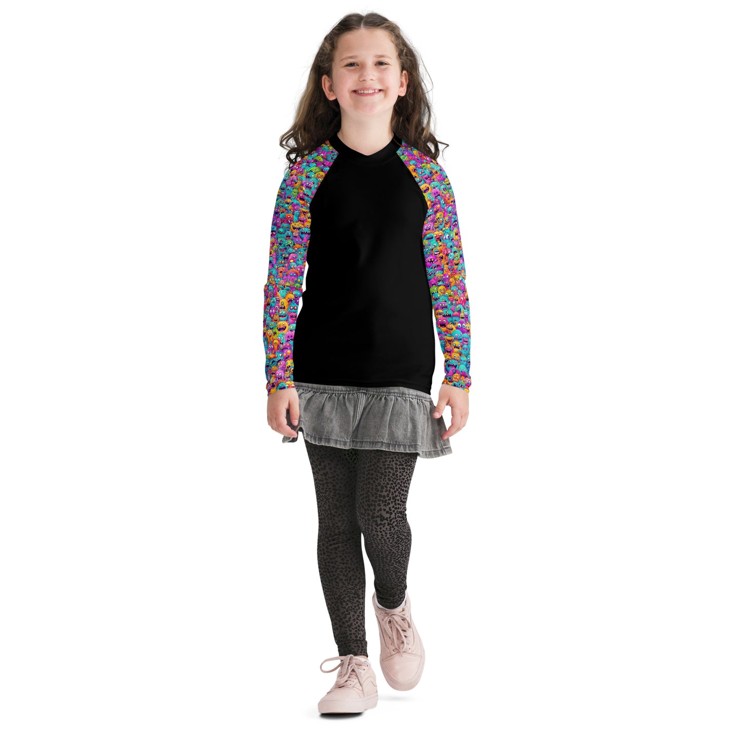 "Monsters" Sleeves Youth Rash Guard