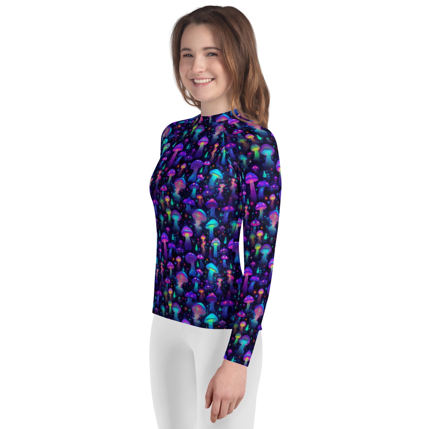 "Glowing Mushrooms" Youth Rash Guard