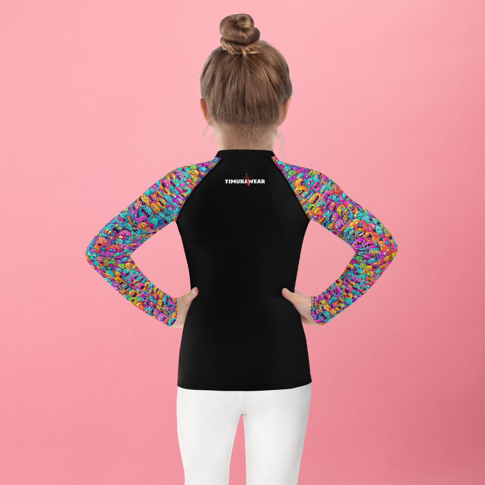 "Monsters" Sleeves Kids Rash Guard