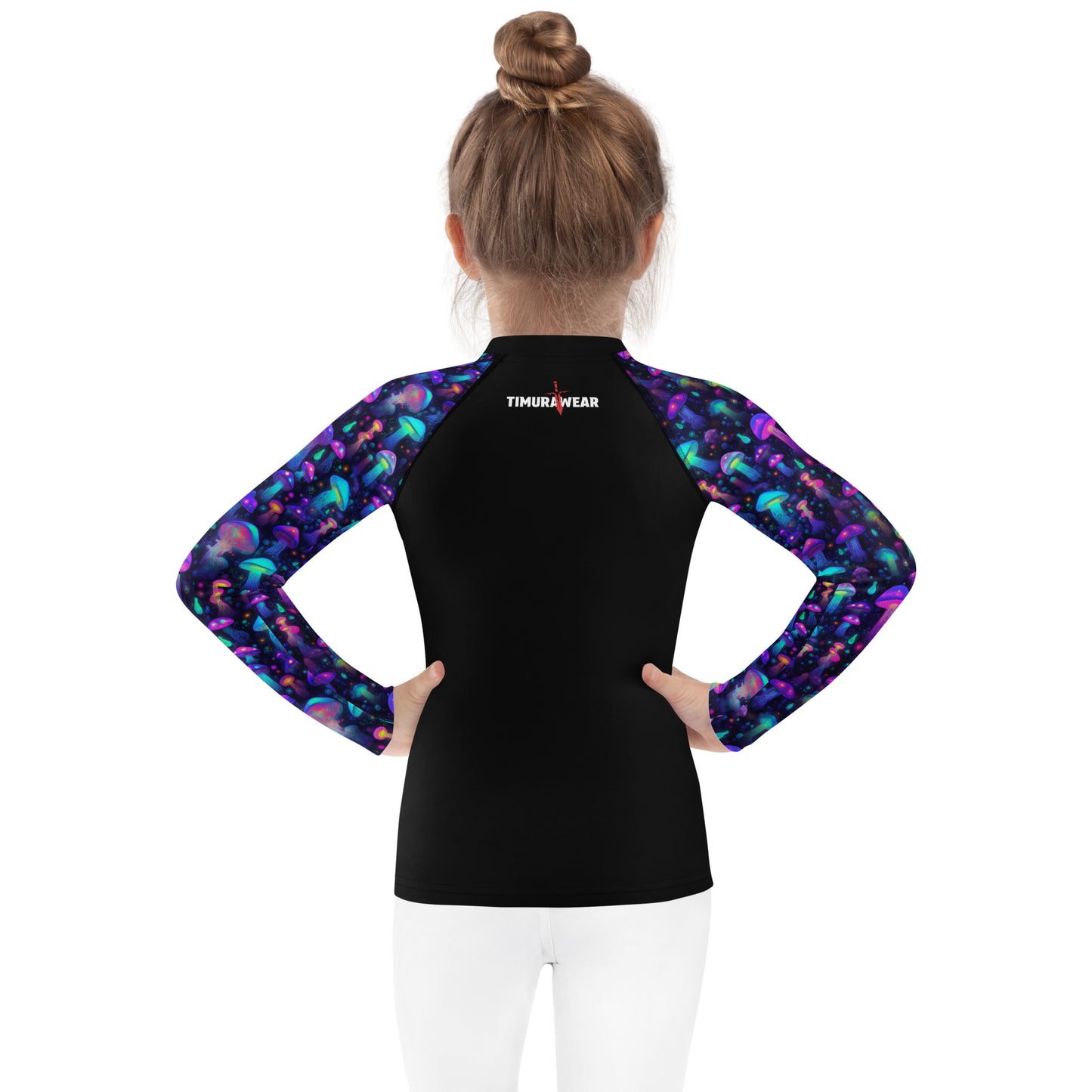 "Glowing Mushrooms" Sleeves Kids Rash Guard