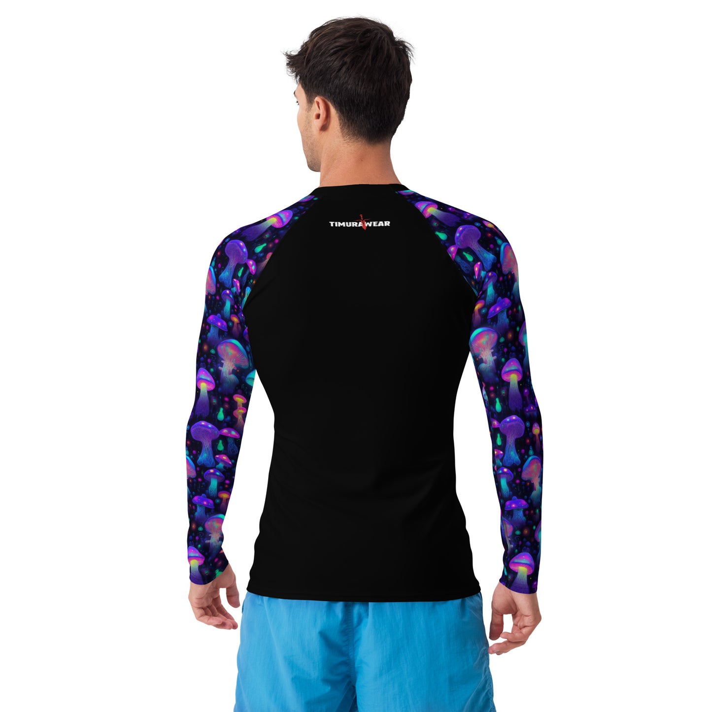 "Glowing Mushrooms" Sleeves Men's Rash Guard