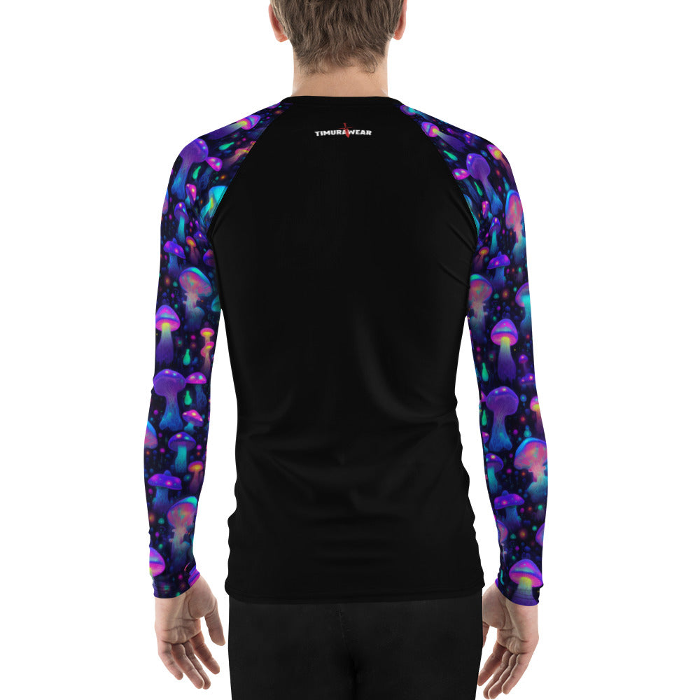 "Glowing Mushrooms" Sleeves Men's Rash Guard