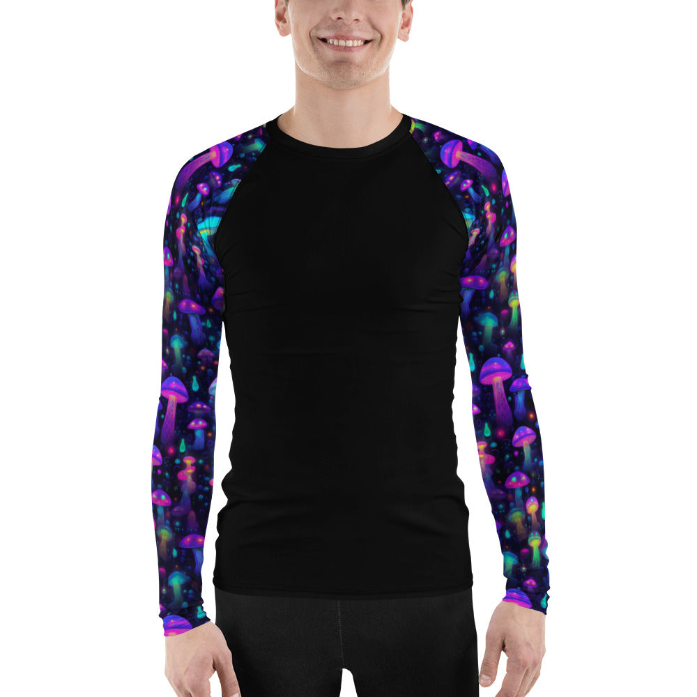 "Glowing Mushrooms" Sleeves Men's Rash Guard