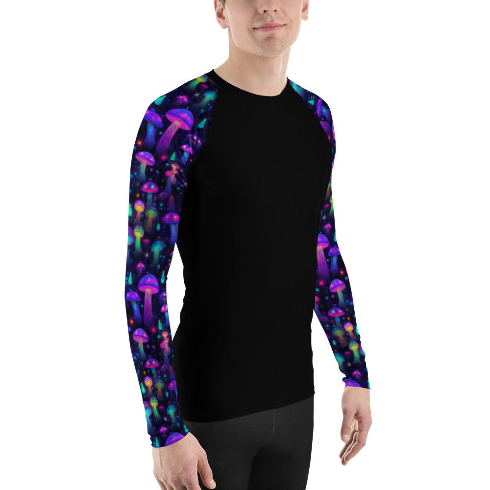 "Glowing Mushrooms" Sleeves Men's Rash Guard