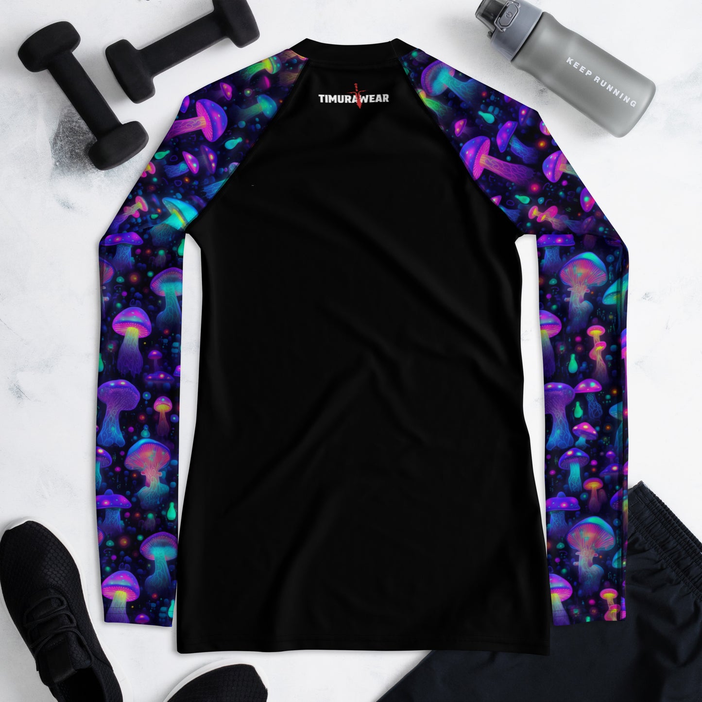 "Glowing Mushrooms" Sleeves Women's Rash Guard