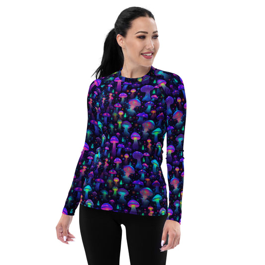 "Glowing Mushrooms" Women's Rash Guard