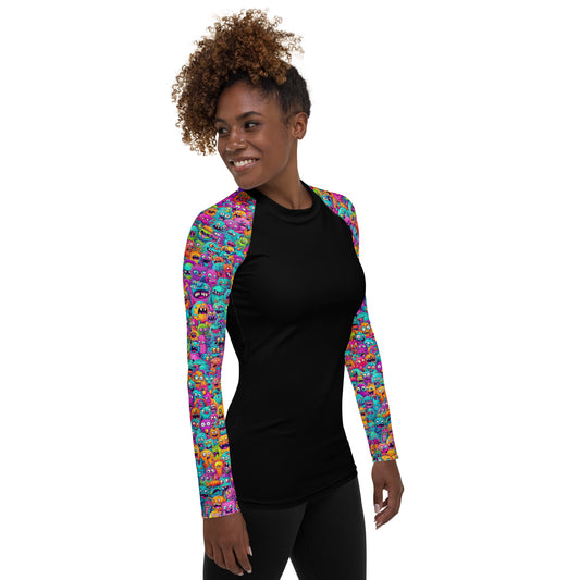 "Monsters" Sleeves Women's Rash Guard