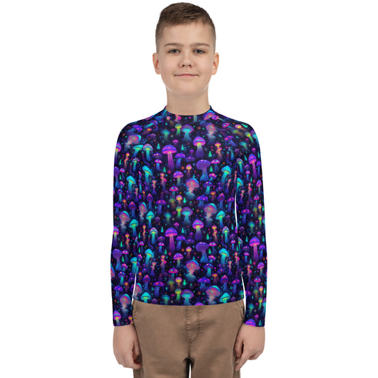 "Glowing Mushrooms" Youth Rash Guard