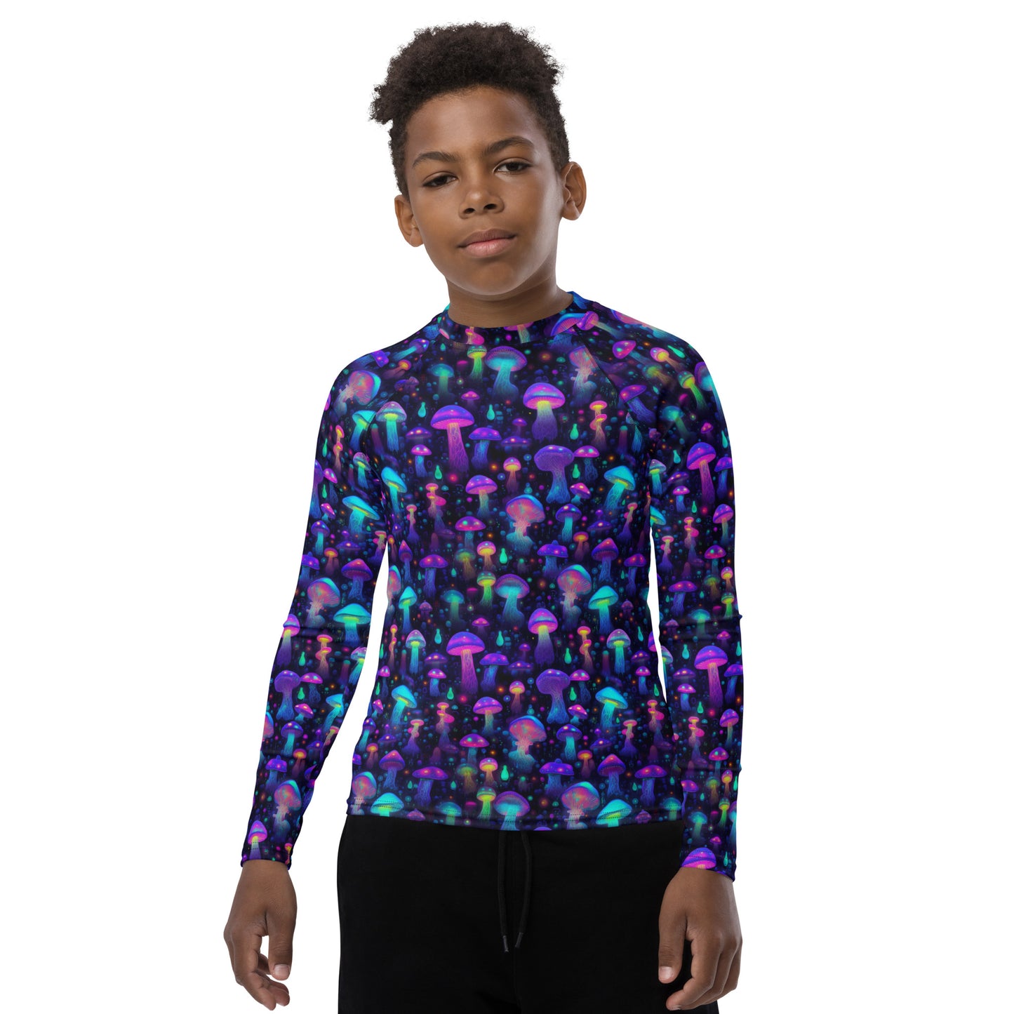 "Glowing Mushrooms" Youth Rash Guard