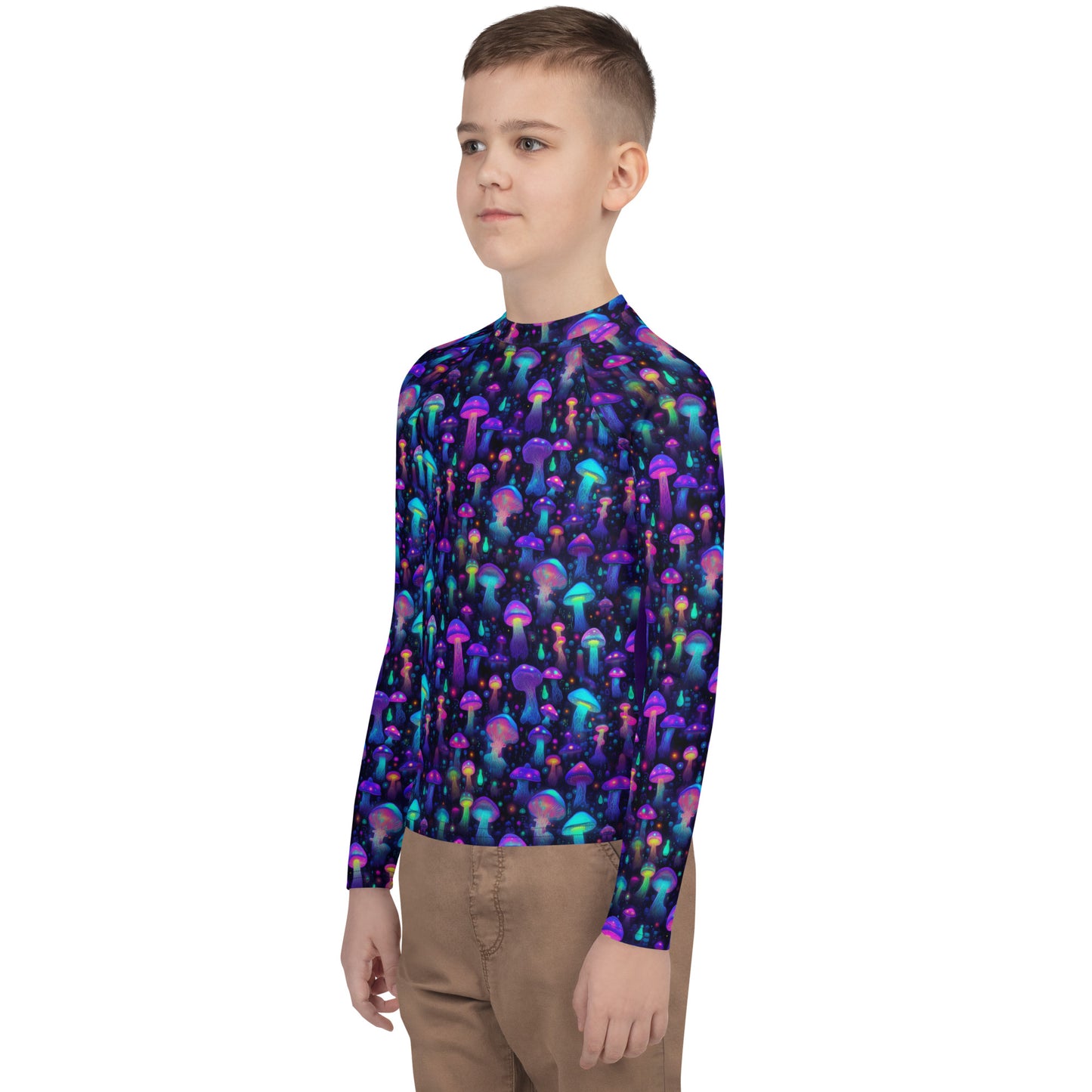 "Glowing Mushrooms" Youth Rash Guard