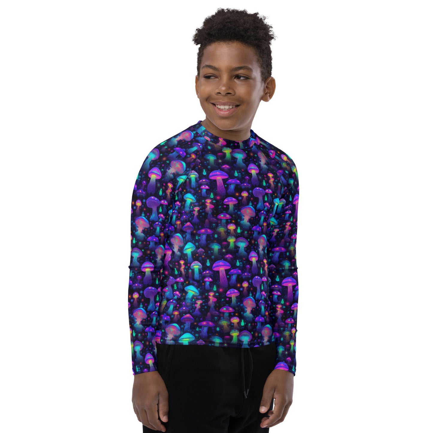 "Glowing Mushrooms" Youth Rash Guard