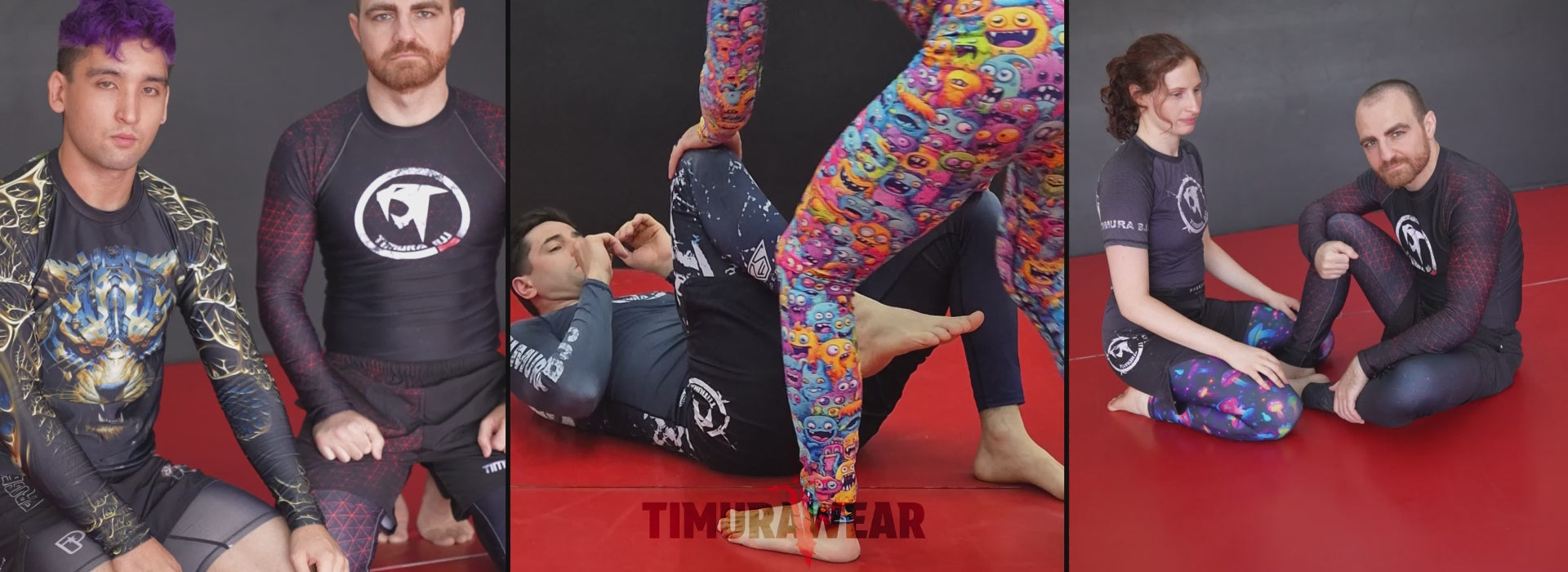 Load video: TimuraWear, BJJ Attire, rash guards, spats, leggings, shorts